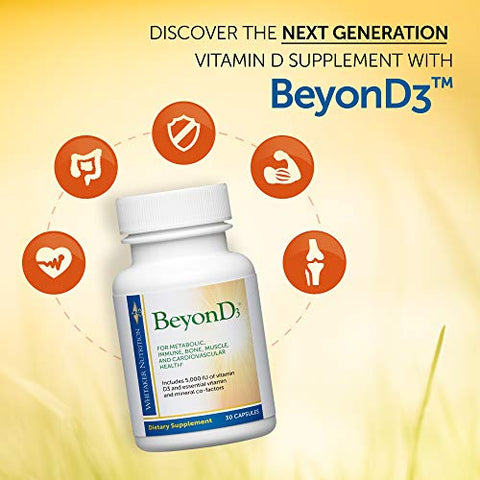 Dr. Whitaker's BeyonD3 Vitamin D3 Supplement 5000 IU Plus Boron Vitamin K2 Magnesium and Zinc Supports Immune Health Calcium Metabolism and Bone Mineralization 30 Capsules