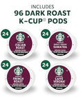 Starbucks K-Cup Coffee Pods, Dark Roast Hot or Iced Coffee, Variety Pack, 96 Keurig Pods