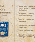 Laird Superfood Organic Focus And Memory Mushroom Blend With Lion'S Mane Ltheanine And Coffee Berry 3.17 Oz. Bag Pack Of 1