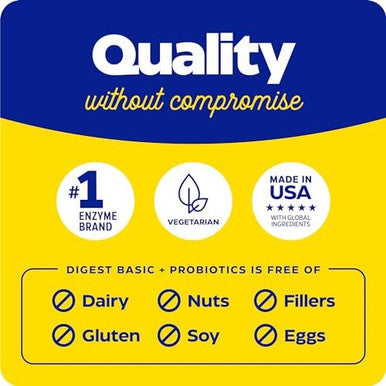 Enzymedica Digest Basic + Probiotics Essential Digestive Enzymes With Probiotics 30 Capsules Ffp