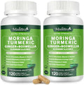 Mulittea Moringa Capsules Organic 1000Mg 7In1 Superfood With Turmeric Ginger Elderberry Licorice & Boswellia Support Immune Skin Gut & Antioxidantnongmo Gmp 120 Vegan Capsules 2 Months Supply