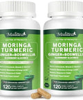 Mulittea Moringa Capsules Organic 1000Mg 7In1 Superfood With Turmeric Ginger Elderberry Licorice & Boswellia Support Immune Skin Gut & Antioxidantnongmo Gmp 120 Vegan Capsules2 Packs