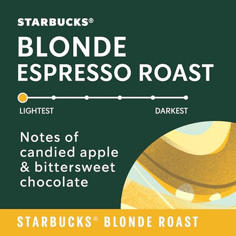 Starbucks Whole Coffee Beans, Starbucks Blonde Espresso Roast Hot or Iced Coffee, 28 oz