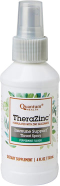 Quantum Health TheraZinc Oral Spray Zinc Immune Support For Adults and Kids Provides Throat Relief in a Soothing Liquid Zinc Spray 4 Oz.