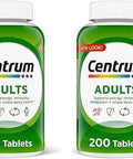 Centrum Adult Multivitamin/Multimineral Supplement With Antioxidants, Zinc, Vitamin D3 And B Vitamins, Gluten Free, Non-Gmo Ingredients - 200 Count (Pack Of 2)