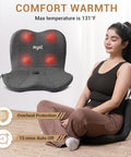 Mynt Lower Back Massager Shiatsu Hip Massager Lumbar Rolling Massage Seat Cushion With Heat Foldable Ergonomic Support Cushion For Home Office Help Improve Sitting Posture s For Mom