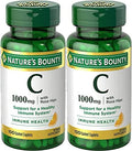 NatureS Bounty Vitamin C + Rose Hips Immune Support 1000Mg Coated Caplets 100 Ct Pack Of 2