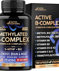 Nutraharmony Vitamin B Complex Methylated - B-Complex With Methylfolate & B12 - Bioavailable For Men & Women - 9-In-1 Methylated Multivitamin - Energy Brain & Mood - Vegan - Made In Usa - 120 Capsules One/Day