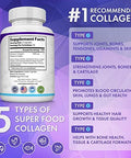 Toplux Multi Collagen Peptides Pills 1800 Mg Complex Type I Ii Iii V X Premium Collagen Complex For Better Skin & Hair Strong Joint Hydrolyzed Protein For Men Women 90 Capsules Supplement