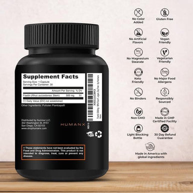 Humanx Fisetin 500Mg - 98% Pure Fisetin Supplement - Powerful Serving Size (Similar To Apigenin Luteolin Quercetin) Senolytic Activator - Natural Polypheonols - Usa Made Non-Gmo Fisetin Capsules