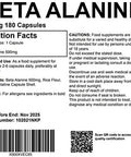 Beta Alanine 500Mg Supplement 180 Capsules Uk Made. Pharmaceutical Grade