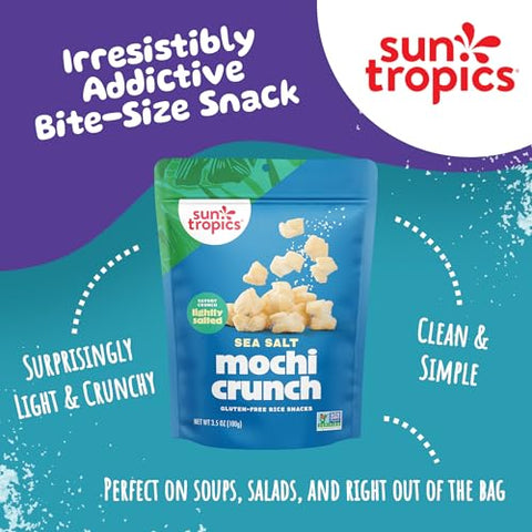 Sun Tropics Mochi Snack Bites Sea Salt Dairy Free Gluten Free 3.5 Oz (Pack of 12)