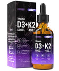 Vitamin D3 And K2 Liquid Drops Support Stronger Bones Healthy Heart Immune System 5000 Iu D3 And 400Mcg K2 Omega 3 Oil Allnatural Nongmo Vegan Strawberry Flavor