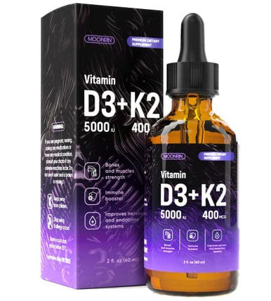 Vitamin D3 And K2 Liquid Drops Support Stronger Bones Healthy Heart Immune System 5000 Iu D3 And 400Mcg K2 Omega 3 Oil Allnatural Nongmo Vegan Strawberry Flavor