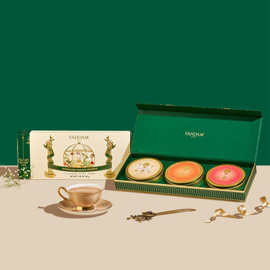 Vahdam Oprah Favourite Chai Tea Loose Leaf Tea Set Box (3 Flavours in Tin Caddy) | 100% Pure Gluten Non GMO | Diwali s for Friends and Family