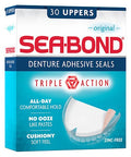 Sea-Bond Secure Denture Adhesive Seals Original Uppers Zinc-Free All-Day-Hold Mess-Free 30 Count 4 Pack
