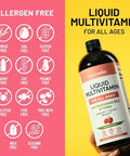 NatureWise Liquid Multivitamin for Women Men of All Ages Sugar Free Vegan Vitamins for Energy Levels Beauty Immune Health with Methylated B12 and Folate NonGMO 30 fl oz(887 mL)