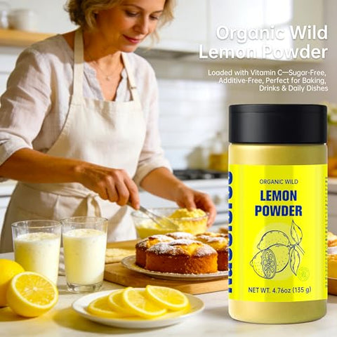 Nacolorce 100% Organic Freeze-Dried Lemon Powder, 4.76 Oz
