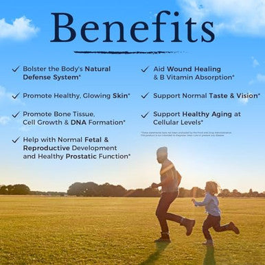 Vitalitown Chelated Zinc 50 mg Zinc Picolinate & Gluconate Well-Absorbed Immune System Healthy Skin & Development Vegan NO Gluten Non-GMO