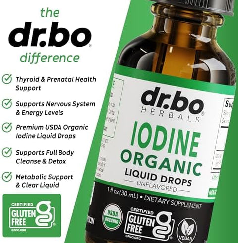 Iodine Liquid Drops Potassium Iodide 1 Year Supply Pure Clear Organic Iodine Drops Supplement Plus Thyroid Support Organic Potassium Iodide Liquid Supplement Tincture Thyroid Supplements 1 Fl Oz