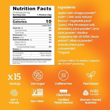 Blume SuperBelly Mango Passion Fruit Gut Health + Hydration 15 Sticks Sugar Free Daily Probiotics Prebiotic Fiber Vit C and Electrolytes Powder Packets