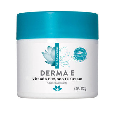 DERMA E Vitamin E 12,000 IU Cream Moisturizer for Face and Body Multi-purpose Face Cream, Hand Cream and Body Lotion Soothes and Protects, 4 oz