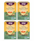 Yogi Tea Throat Comfort - 16 Bags per Pack (4 Packs) - Herbal for Throats - Organic Soothing - Includes Licorice Root, Wild Cherry Bark, Slippery Elm & More