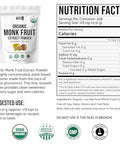 Organic Monk Fruit Extract, 5 oz, Pure Monk Fruit Sweetener Organic No Erythritol and Zero Calorie, Sugar Substitute, Powdered Monkfruit Sweetener Keto and Paleo Diet Friendly, 458 Servings