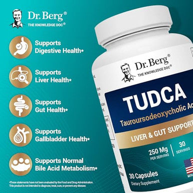 Dr Berg Nutritionals Tudca Supplement (Tauroursodeoxycholic Acid) 30 Capsules