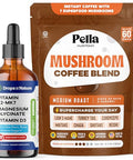 Drops Of Nature Magnesium Glycinate With Vitamin K2 D3 Drops (Mixed Berry 60 Ml) & Pella Nutrition Mushroom Coffee With Lion'S Mane (Regular Caffeine 60 Cups) Vegan Non-Gmo Focus & Bone Health
