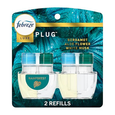 Febreze Fade Defy Plug Air Freshener & Odor Fighter Rainforest .87 Fl. Oz. Oil Refill 2 Count