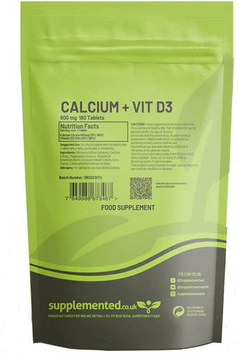 Calcium 600mg 90 Tablets Vegan Supplement Bones, Teeth UK Made. Pharmaceutical Grade