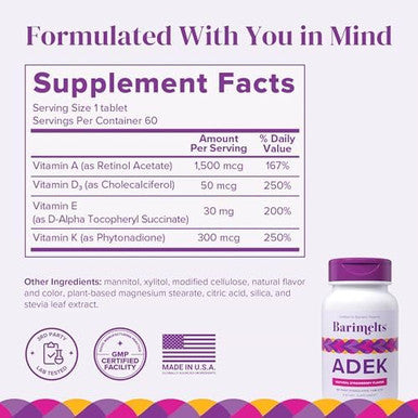 Barimelts Path To Bariatric Success Pack - Multivitamin With Iron, Calcium Citrate, And Adek
