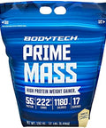 Bodytech Prime Mass Highcalorie Mass Gainer Supports Muscle Growth & Weight Gain Vanilla (12 Lb 17 Servings)