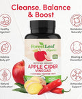 Forestleaf Usda Organic Apple Cider Vinegar Capsules With Mother 1200 Mg Vegan & Non-Gmo Apple Cider Vinegar Pills With Cayenne Pepper & Ginger Root 120 Caps