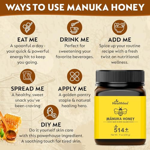 Manuka honey 514+ MGO | New Zealand Honey | High grade |Monofloral honey 8.8oz /250 gram