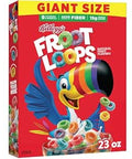 Kellogg's Froot Loops Breakfast Cereal, Good Source of Fiber, 15g Whole Grains, Giant Size, 23 oz