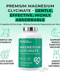 Pure Magnesium Glycinate (Bisglycinate) 240 Vegan Capsules 2 Month Supply High Strength 300mg Elemental Bioavailable Chelated Supplement for Sleep Muscle Cramps UK Made Love Life Supplements