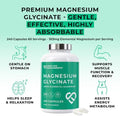 Pure Magnesium Glycinate (Bisglycinate) 240 Vegan Capsules 2 Month Supply High Strength 300mg Elemental Bioavailable Chelated Supplement for Sleep Muscle Cramps UK Made Love Life Supplements