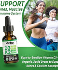 Vitamin D3 K2 Liquid Drops Organic D3K2 Vitamin D3 K2 Drops Liquid Supplement MCT Oil for Adults and Kids Calcium Absorption Strong Bones Vit D and K 5000 IU Supplements Vitamins D + K MK7 1 Fl Oz