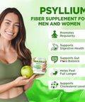 Natisland Psyllium Husk Gummies 1500Mg Psyllium Husk Fiber Supplement With Probiotics Inulin Chia Seed Powder For Gut & Digestive Health Regularity Vegan Sugar Free 60 Chewable