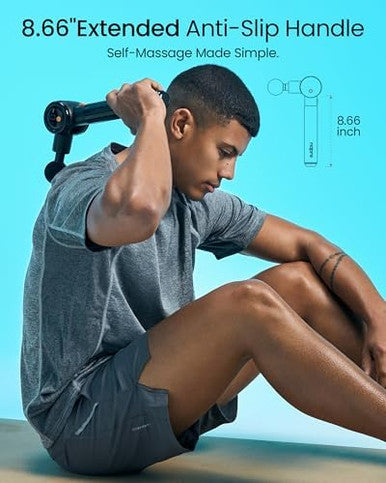 Napre Massage Gun With Heat And ColdMassage Gun Deep Tissue With Extension Handle & 3 Adjustable AnglesHandheld Percussion Back Massager For Muscle/Neck/Body Pain Relief6 HeadsWith Case