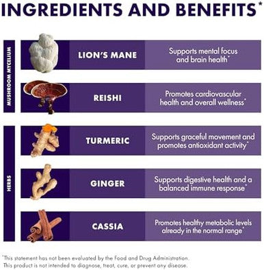 Host Defense Mycobotanicals Brain & Body Powder Digestive & Immune Support Supplement With Lion'S Mane & Reishi Mushroom Brain Supplement To Support Memory & Focus 3.5 Oz (33 Servings)