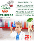 Lifeable Sugar Free Vitamin D for Kids 1000 IU Great Tasting Natural Flavor Gummy Supplement Gluten Free Vegetarian Chewable for Strong and Healthy Bones for Children Teen Toddler 90 Gummies