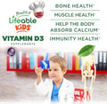 Lifeable Sugar Free Vitamin D for Kids 1000 IU Great Tasting Natural Flavor Gummy Supplement Gluten Free Vegetarian Chewable for Strong and Healthy Bones for Children Teen Toddler 90 Gummies