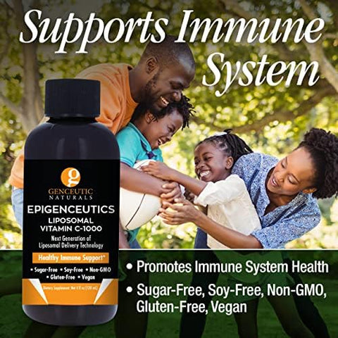 Epigenceutics Liposomal Vitamin C1000 Liquid 4 Ounce Immune Support Sugar Free Vegan Non GMO Gluten Free Single Count