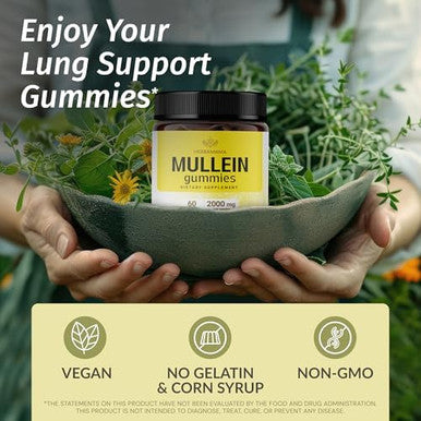 Herbamama Mullein Leaf And Iodine Kit - Bundle Of 2000Mg Mullein Leaf Extract Gummies & Potassium Iodine With Zinc & Sele Gummies - Vegan Non-Gmo Pectin-Based - 2 Pack