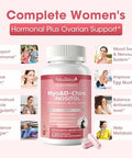 Mulittea MyoInositol and DChiro Supplement for Women 14in1 Liposomal Inositol with Folic AcidOmega3 and Multivitamin for Hormone BalanceSupport OvarianSkin and Mood 40: 1 Vegan 120 Capsules