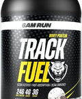 6AM Run Track Fuel Whey Protein Powder 25 Grams of Protein Easy Mixing and Great Taste BCAA Enhanced 2 Pound Cookies Cream