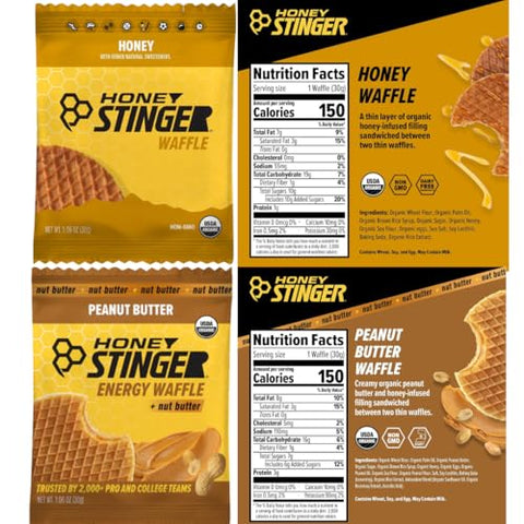 Honey Stinger Energy Waffle Variety Pack, 16 Count ÃƒÂ¢Ã¢â€šÂ¬Ã¢â‚¬Å“ Cookies & Cream, Honey, Vanilla, Salted Caramel, Cinnamon, Peanut Butter, Peanut Butter Strawberry & Peanut Butter Chocolate ÃƒÂ¢Ã¢â€šÂ¬Ã¢â‚¬Å“ On-the-Go Energy Snacks